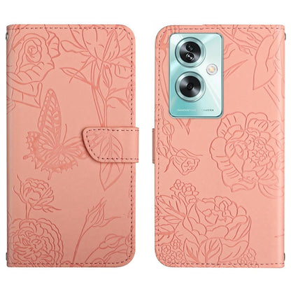 HT03 Skin Feel Butterfly Embossed Flip Leather Phone Case, For OPPO A58 4G, For OPPO Reno10 Pro+, For OPPO A79 5G, For OPPO A59 5G