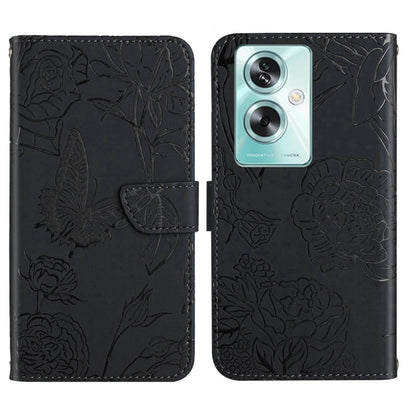 HT03 Skin Feel Butterfly Embossed Flip Leather Phone Case, For OPPO K12x 5G Global, For OPPO A60 4G, For OPPO Reno11 F 5G/F25 Pro 5G, For OPPO A18 / A38 4G