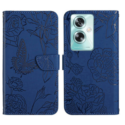HT03 Skin Feel Butterfly Embossed Flip Leather Phone Case, For OPPO K12x 5G Global, For OPPO A60 4G, For OPPO Reno11 F 5G/F25 Pro 5G, For OPPO A18 / A38 4G