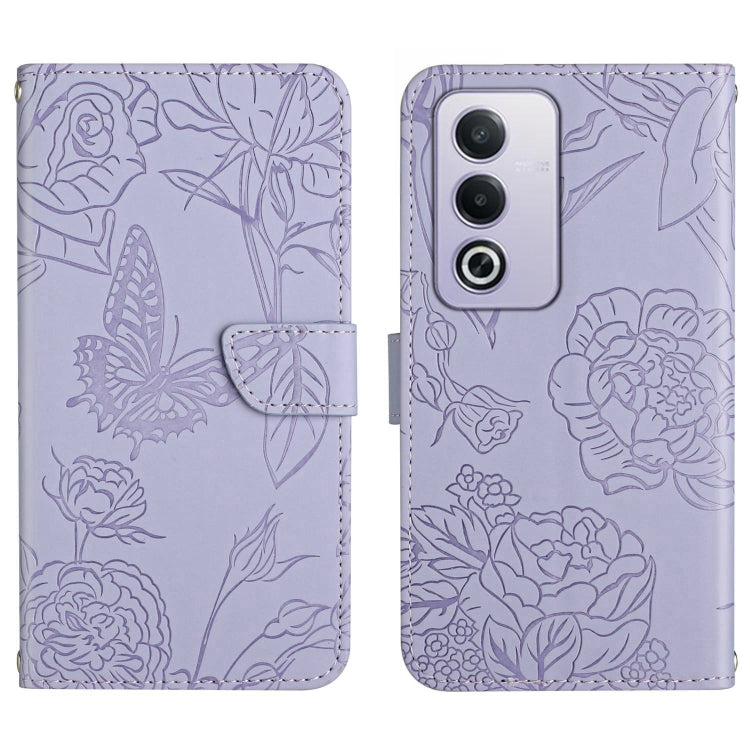 HT03 Skin Feel Butterfly Embossed Flip Leather Phone Case, For OPPO A3 4G Global / 5G Global, For OPPO A3x India, For OPPO A80 EU / A3 Pro Global, For OPPO A3 Pro 5G India
