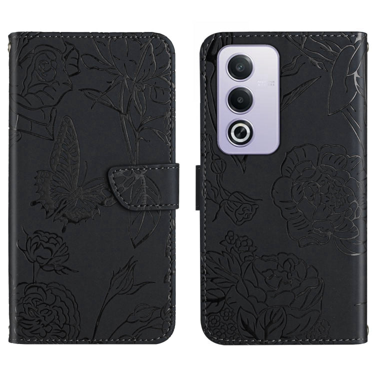 HT03 Skin Feel Butterfly Embossed Flip Leather Phone Case, For OPPO A3 4G Global / 5G Global, For OPPO A3x India, For OPPO A80 EU / A3 Pro Global, For OPPO A3 Pro 5G India