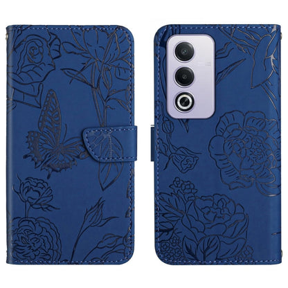 HT03 Skin Feel Butterfly Embossed Flip Leather Phone Case, For OPPO K12x 5G Global, For OPPO A60 4G, For OPPO Reno11 F 5G/F25 Pro 5G, For OPPO A18 / A38 4G