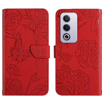 HT03 Skin Feel Butterfly Embossed Flip Leather Phone Case, For OPPO K12x 5G Global, For OPPO A60 4G, For OPPO Reno11 F 5G/F25 Pro 5G, For OPPO A18 / A38 4G