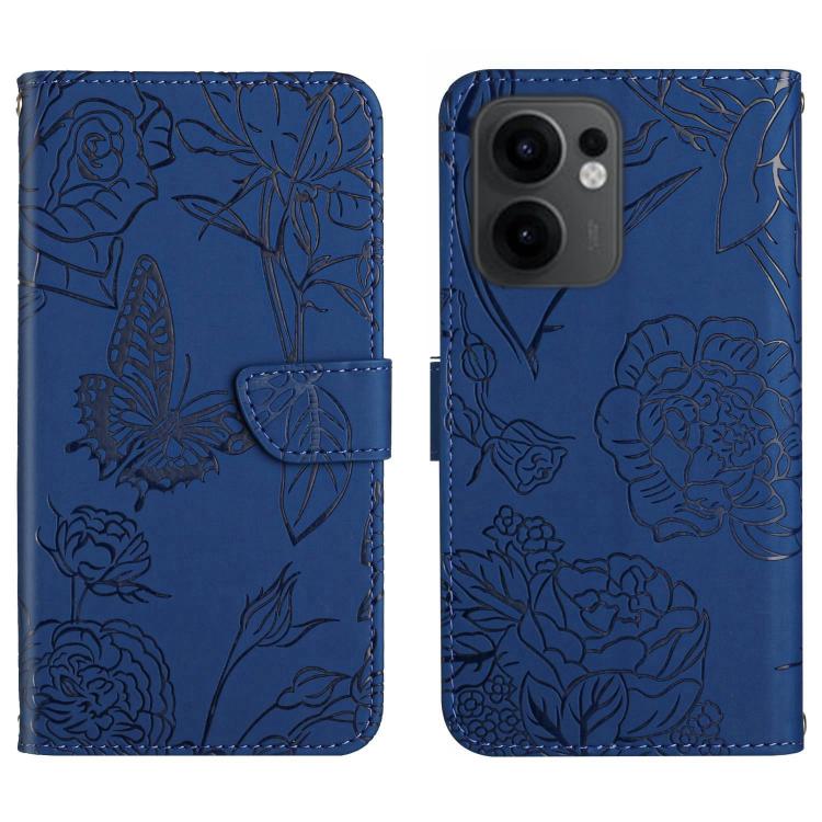 HT03 Skin Feel Butterfly Embossed Flip Leather Phone Case, For OPPO A5 Pro 5G Global, For OPPO Reno13 Pro, For OPPO Reno13, For OPPO Reno13 F