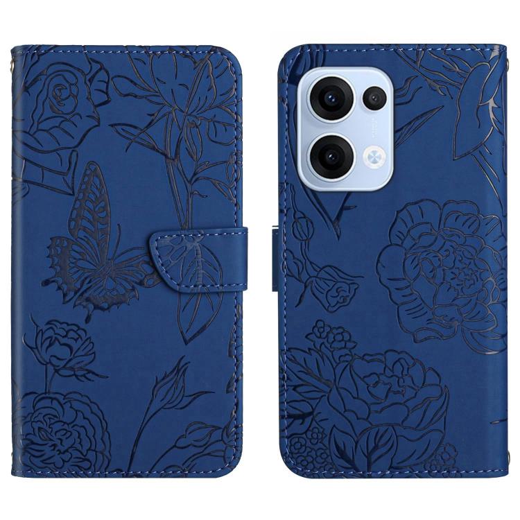 HT03 Skin Feel Butterfly Embossed Flip Leather Phone Case, For OPPO A5 Pro 5G Global, For OPPO Reno13 Pro, For OPPO Reno13, For OPPO Reno13 F