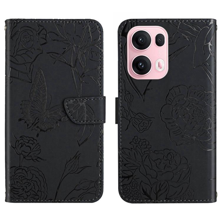 HT03 Skin Feel Butterfly Embossed Flip Leather Phone Case, For OPPO A5 Pro 5G Global, For OPPO Reno13 Pro, For OPPO Reno13, For OPPO Reno13 F