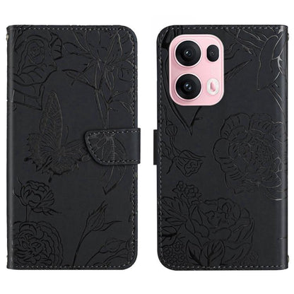 HT03 Skin Feel Butterfly Embossed Flip Leather Phone Case, For OPPO A5 Pro 5G Global, For OPPO Reno13 Pro, For OPPO Reno13, For OPPO Reno13 F