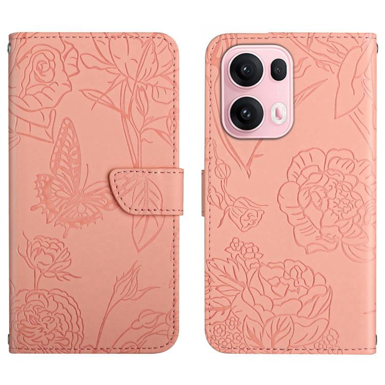 HT03 Skin Feel Butterfly Embossed Flip Leather Phone Case, For OPPO A5 Pro 5G Global, For OPPO Reno13 Pro, For OPPO Reno13, For OPPO Reno13 F