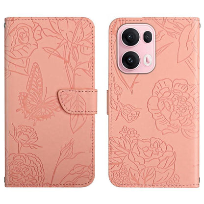 HT03 Skin Feel Butterfly Embossed Flip Leather Phone Case, For OPPO A5 Pro 5G Global, For OPPO Reno13 Pro, For OPPO Reno13, For OPPO Reno13 F
