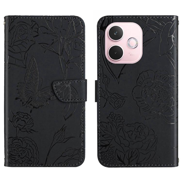 HT03 Skin Feel Butterfly Embossed Flip Leather Phone Case, For OPPO A5 Pro 5G Global, For OPPO Reno13 Pro, For OPPO Reno13, For OPPO Reno13 F