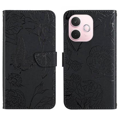 HT03 Skin Feel Butterfly Embossed Flip Leather Phone Case, For OPPO A5 Pro 5G Global, For OPPO Reno13 Pro, For OPPO Reno13, For OPPO Reno13 F