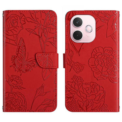 HT03 Skin Feel Butterfly Embossed Flip Leather Phone Case, For OPPO A5 Pro 5G Global, For OPPO Reno13 Pro, For OPPO Reno13, For OPPO Reno13 F