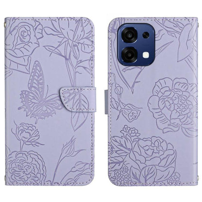 HT03 Skin Feel Butterfly Embossed Flip Leather Phone Case, For OPPO Reno15 Pro Max 5G Global, For OPPO Reno15 Pro 5G Global, For OPPO Reno15 5G Global, For OPPO A6 Pro 4G / 5G Global