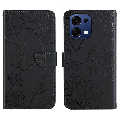 HT03 Skin Feel Butterfly Embossed Flip Leather Phone Case, For OPPO Reno15 Pro Max 5G Global, For OPPO Reno15 Pro 5G Global, For OPPO Reno15 5G Global, For OPPO A6 Pro 4G / 5G Global