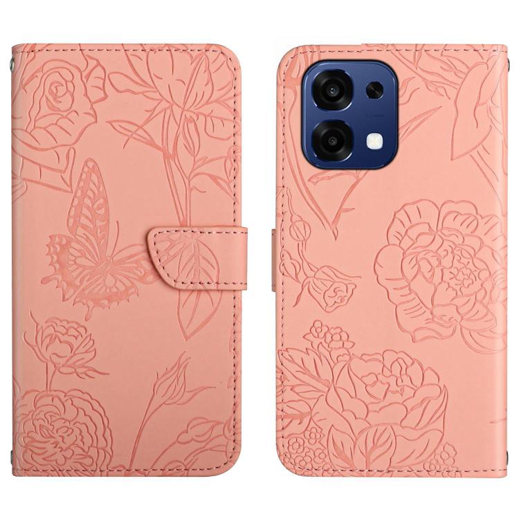 HT03 Skin Feel Butterfly Embossed Flip Leather Phone Case, For OPPO Reno15 Pro Max 5G Global, For OPPO Reno15 Pro 5G Global, For OPPO Reno15 5G Global, For OPPO A6 Pro 4G / 5G Global