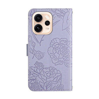 HT03 Skin Feel Butterfly Embossed Flip Leather Phone Case, For OPPO Reno15 Pro Max 5G Global, For OPPO Reno15 Pro 5G Global, For OPPO Reno15 5G Global, For OPPO A6 Pro 4G / 5G Global