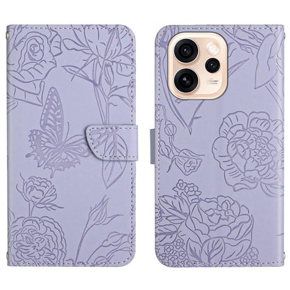 HT03 Skin Feel Butterfly Embossed Flip Leather Phone Case, For OPPO Reno15 Pro Max 5G Global, For OPPO Reno15 Pro 5G Global, For OPPO Reno15 5G Global, For OPPO A6 Pro 4G / 5G Global