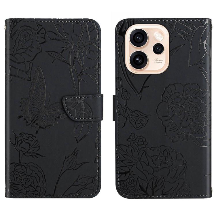 HT03 Skin Feel Butterfly Embossed Flip Leather Phone Case, For OPPO Reno15 Pro Max 5G Global, For OPPO Reno15 Pro 5G Global, For OPPO Reno15 5G Global, For OPPO A6 Pro 4G / 5G Global