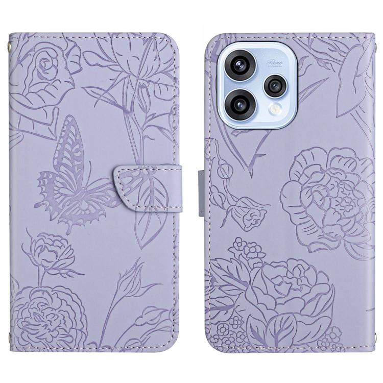 HT03 Skin Feel Butterfly Embossed Flip Leather Phone Case, For OPPO Reno15 Pro Max 5G Global, For OPPO Reno15 Pro 5G Global, For OPPO Reno15 5G Global, For OPPO A6 Pro 4G / 5G Global