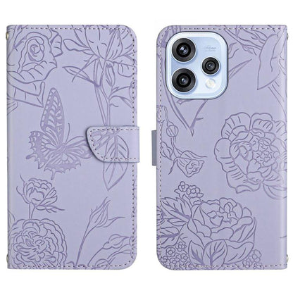 HT03 Skin Feel Butterfly Embossed Flip Leather Phone Case, For OPPO Reno15 Pro Max 5G Global, For OPPO Reno15 Pro 5G Global, For OPPO Reno15 5G Global, For OPPO A6 Pro 4G / 5G Global