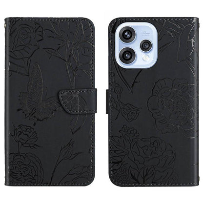 HT03 Skin Feel Butterfly Embossed Flip Leather Phone Case, For OPPO Reno15 Pro Max 5G Global, For OPPO Reno15 Pro 5G Global, For OPPO Reno15 5G Global, For OPPO A6 Pro 4G / 5G Global