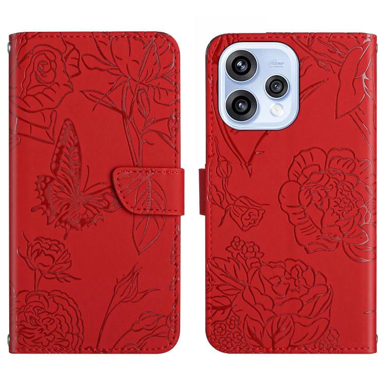 HT03 Skin Feel Butterfly Embossed Flip Leather Phone Case, For OPPO Reno15 Pro Max 5G Global, For OPPO Reno15 Pro 5G Global, For OPPO Reno15 5G Global, For OPPO A6 Pro 4G / 5G Global