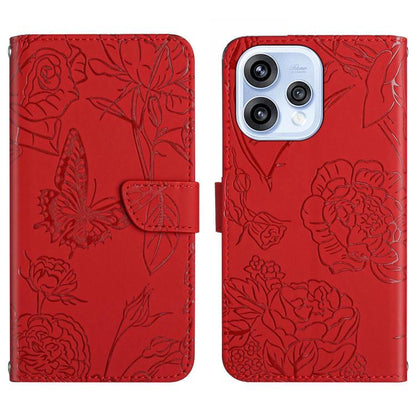 HT03 Skin Feel Butterfly Embossed Flip Leather Phone Case, For OPPO Reno15 Pro Max 5G Global, For OPPO Reno15 Pro 5G Global, For OPPO Reno15 5G Global, For OPPO A6 Pro 4G / 5G Global