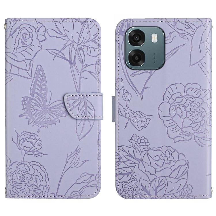 HT03 Skin Feel Butterfly Embossed Flip Leather Phone Case, For OPPO Reno16 F / Reno16 FS 5G, For OPPO Reno16 / Reno16 Pro 5G Global, For OPPO A6 5G Global / A6x 5G, For OPPO Reno15 F 5G Global
