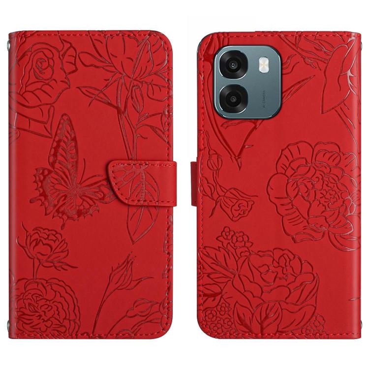 HT03 Skin Feel Butterfly Embossed Flip Leather Phone Case, For OPPO Reno16 F / Reno16 FS 5G, For OPPO Reno16 / Reno16 Pro 5G Global, For OPPO A6 5G Global / A6x 5G, For OPPO Reno15 F 5G Global