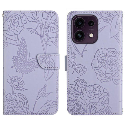 HT03 Skin Feel Butterfly Embossed Flip Leather Phone Case, For OPPO Reno16 F / Reno16 FS 5G, For OPPO Reno16 / Reno16 Pro 5G Global, For OPPO A6 5G Global / A6x 5G, For OPPO Reno15 F 5G Global