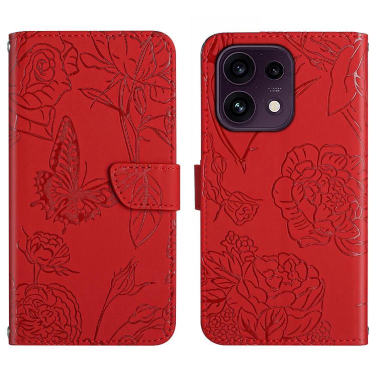 HT03 Skin Feel Butterfly Embossed Flip Leather Phone Case, For OPPO Reno16 F / Reno16 FS 5G, For OPPO Reno16 / Reno16 Pro 5G Global, For OPPO A6 5G Global / A6x 5G, For OPPO Reno15 F 5G Global