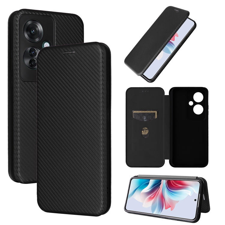Carbon Fiber Texture Flip Leather Phone Case, For OPPO Reno12 Pro 5G Global, For OPPO Reno12 5G Global, For OPPO A3 Pro Global, For OPPO Reno11 F 5G