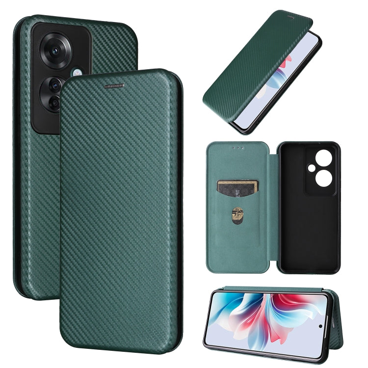 Carbon Fiber Texture Flip Leather Phone Case, For OPPO Reno12 Pro 5G Global, For OPPO Reno12 5G Global, For OPPO A3 Pro Global, For OPPO Reno11 F 5G