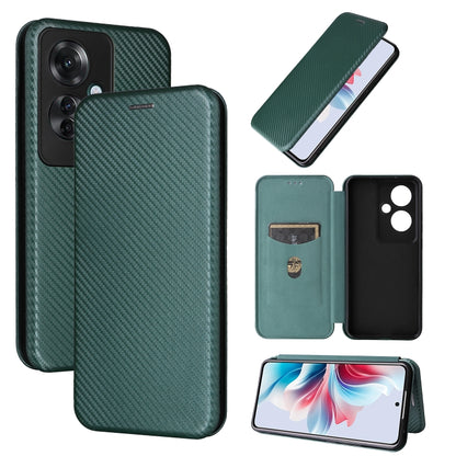 Carbon Fiber Texture Flip Leather Phone Case, For OPPO Reno12 Pro 5G Global, For OPPO Reno12 5G Global, For OPPO A3 Pro Global, For OPPO Reno11 F 5G