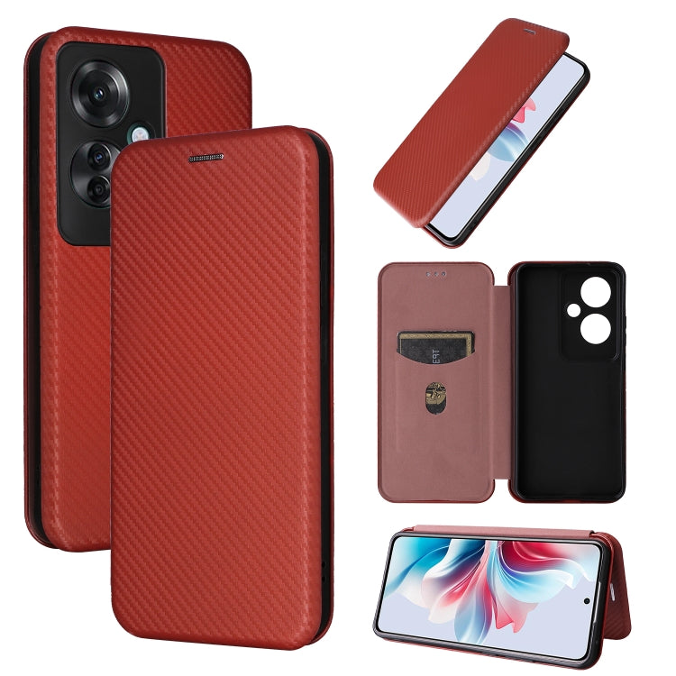 Carbon Fiber Texture Flip Leather Phone Case, For OPPO Reno12 Pro 5G Global, For OPPO Reno12 5G Global, For OPPO A3 Pro Global, For OPPO Reno11 F 5G