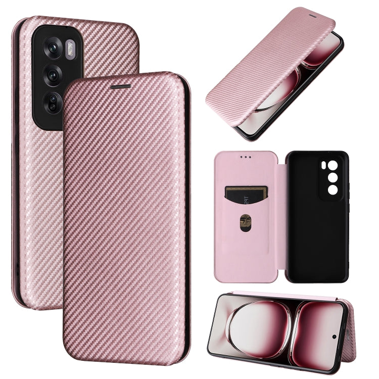 Carbon Fiber Texture Flip Leather Phone Case, For OPPO Reno12 Pro 5G Global, For OPPO Reno12 5G Global, For OPPO A3 Pro Global, For OPPO Reno11 F 5G