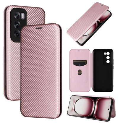 Carbon Fiber Texture Flip Leather Phone Case, For OPPO Reno12 Pro 5G Global, For OPPO Reno12 5G Global, For OPPO A3 Pro Global, For OPPO Reno11 F 5G