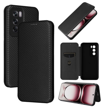 Carbon Fiber Texture Flip Leather Phone Case, For OPPO Reno12 Pro 5G Global, For OPPO Reno12 5G Global, For OPPO A3 Pro Global, For OPPO Reno11 F 5G