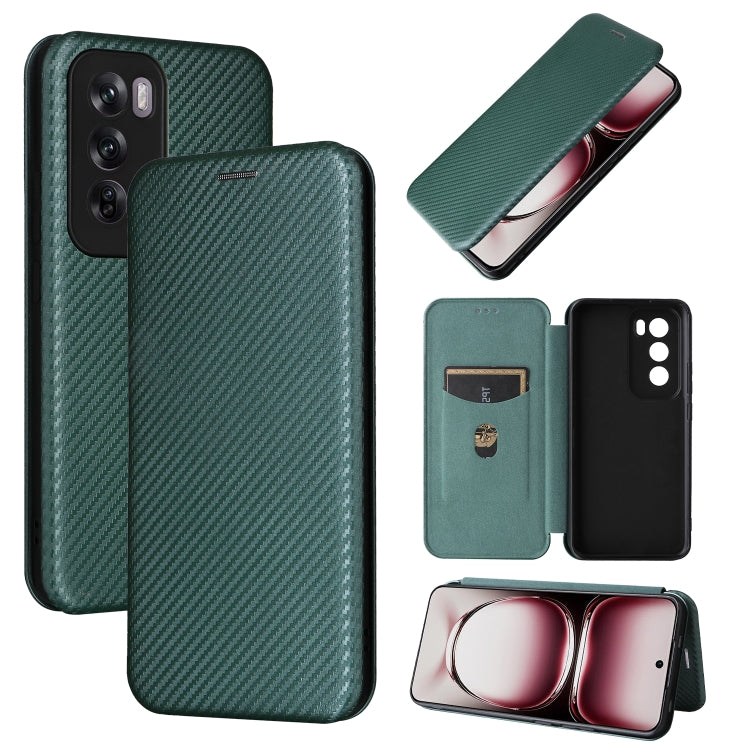 Carbon Fiber Texture Flip Leather Phone Case, For OPPO Reno12 Pro 5G Global, For OPPO Reno12 5G Global, For OPPO A3 Pro Global, For OPPO Reno11 F 5G