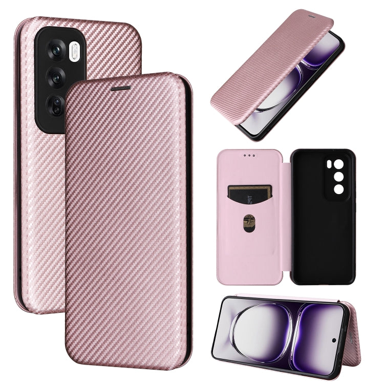 Carbon Fiber Texture Flip Leather Phone Case, For OPPO Reno12 Pro 5G Global, For OPPO Reno12 5G Global, For OPPO A3 Pro Global, For OPPO Reno11 F 5G