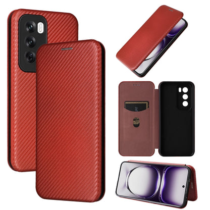 Carbon Fiber Texture Flip Leather Phone Case, For OPPO Reno12 Pro 5G Global, For OPPO Reno12 5G Global, For OPPO A3 Pro Global, For OPPO Reno11 F 5G