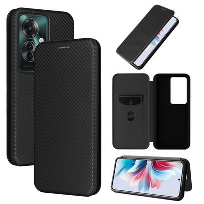 Carbon Fiber Texture Flip Leather Phone Case, For OPPO Find X8, For OPPO A3x 5G India, For OPPO Reno12 F 5G / 4G, For OPPO Reno11 PJH110