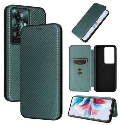 Carbon Fiber Texture Flip Leather Phone Case, For OPPO Find X8, For OPPO A3x 5G India, For OPPO Reno12 F 5G / 4G, For OPPO Reno11 PJH110