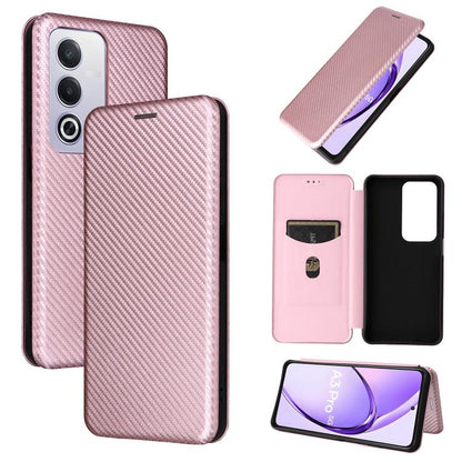 Carbon Fiber Texture Flip Leather Phone Case, For OPPO Reno12 Pro 5G Global, For OPPO Reno12 5G Global, For OPPO A3 Pro Global, For OPPO Reno11 F 5G