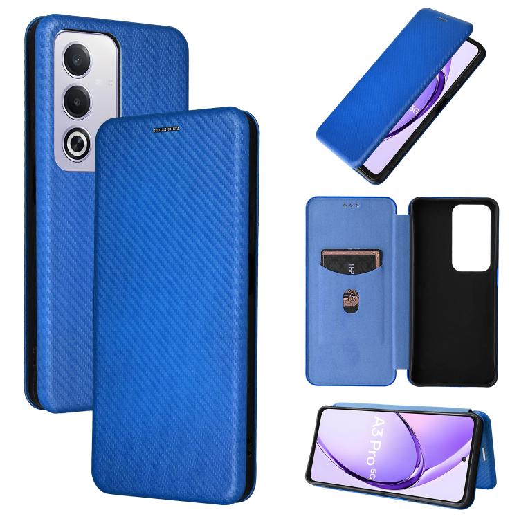 Carbon Fiber Texture Flip Leather Phone Case, For OPPO Reno12 Pro 5G Global, For OPPO Reno12 5G Global, For OPPO A3 Pro Global, For OPPO Reno11 F 5G