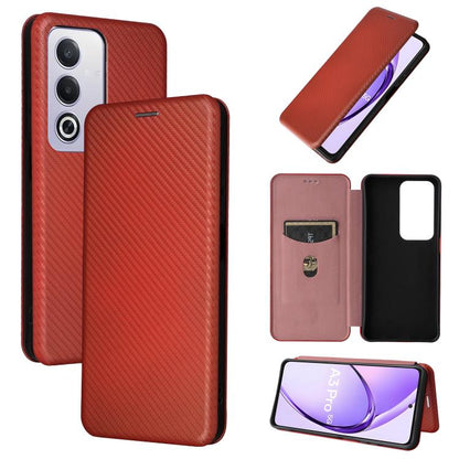 Carbon Fiber Texture Flip Leather Phone Case, For OPPO Reno12 Pro 5G Global, For OPPO Reno12 5G Global, For OPPO A3 Pro Global, For OPPO Reno11 F 5G
