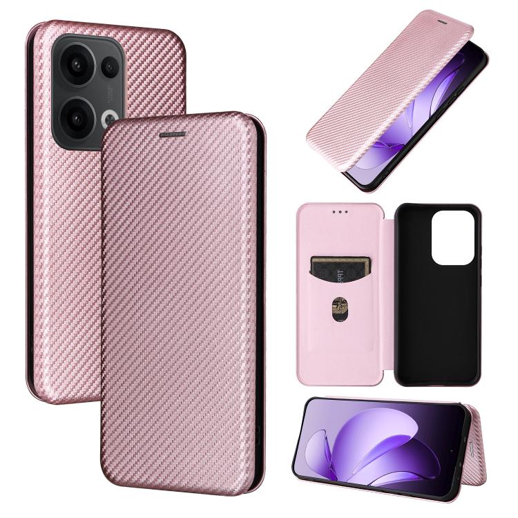 Carbon Fiber Texture Flip Leather Phone Case, For OPPO F29 5G, For OPPO A5 Pro 5G Global, For OPPO Reno13 5G Global, For OPPO Reno13 F 5G
