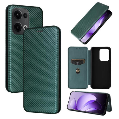 Carbon Fiber Texture Flip Leather Phone Case, For OPPO F29 5G, For OPPO A5 Pro 5G Global, For OPPO Reno13 5G Global, For OPPO Reno13 F 5G