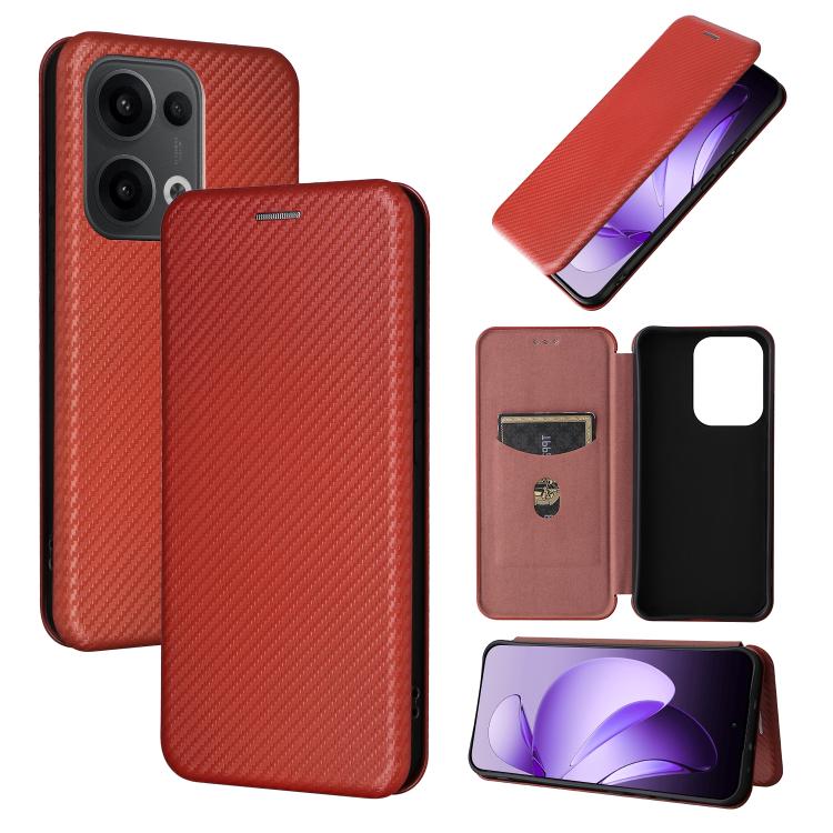 Carbon Fiber Texture Flip Leather Phone Case, For OPPO F29 5G, For OPPO A5 Pro 5G Global, For OPPO Reno13 5G Global, For OPPO Reno13 F 5G