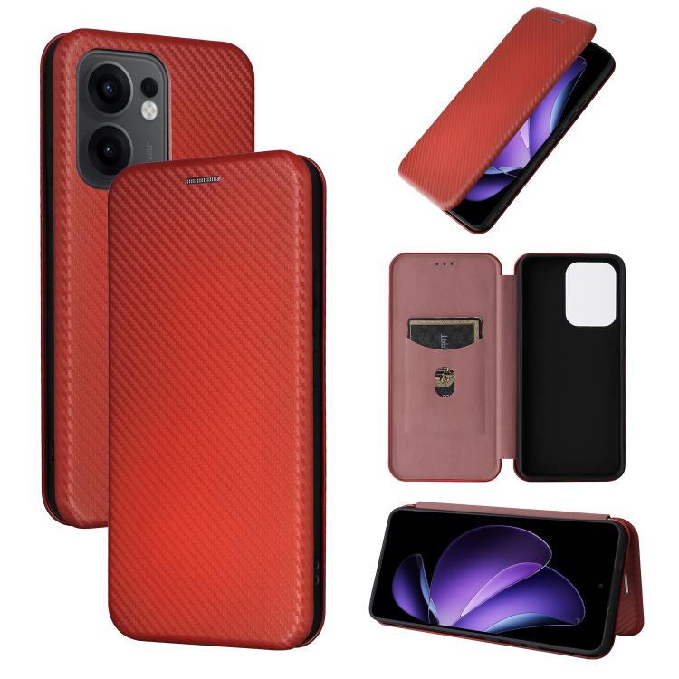 Carbon Fiber Texture Flip Leather Phone Case, For OPPO F29 5G, For OPPO A5 Pro 5G Global, For OPPO Reno13 5G Global, For OPPO Reno13 F 5G